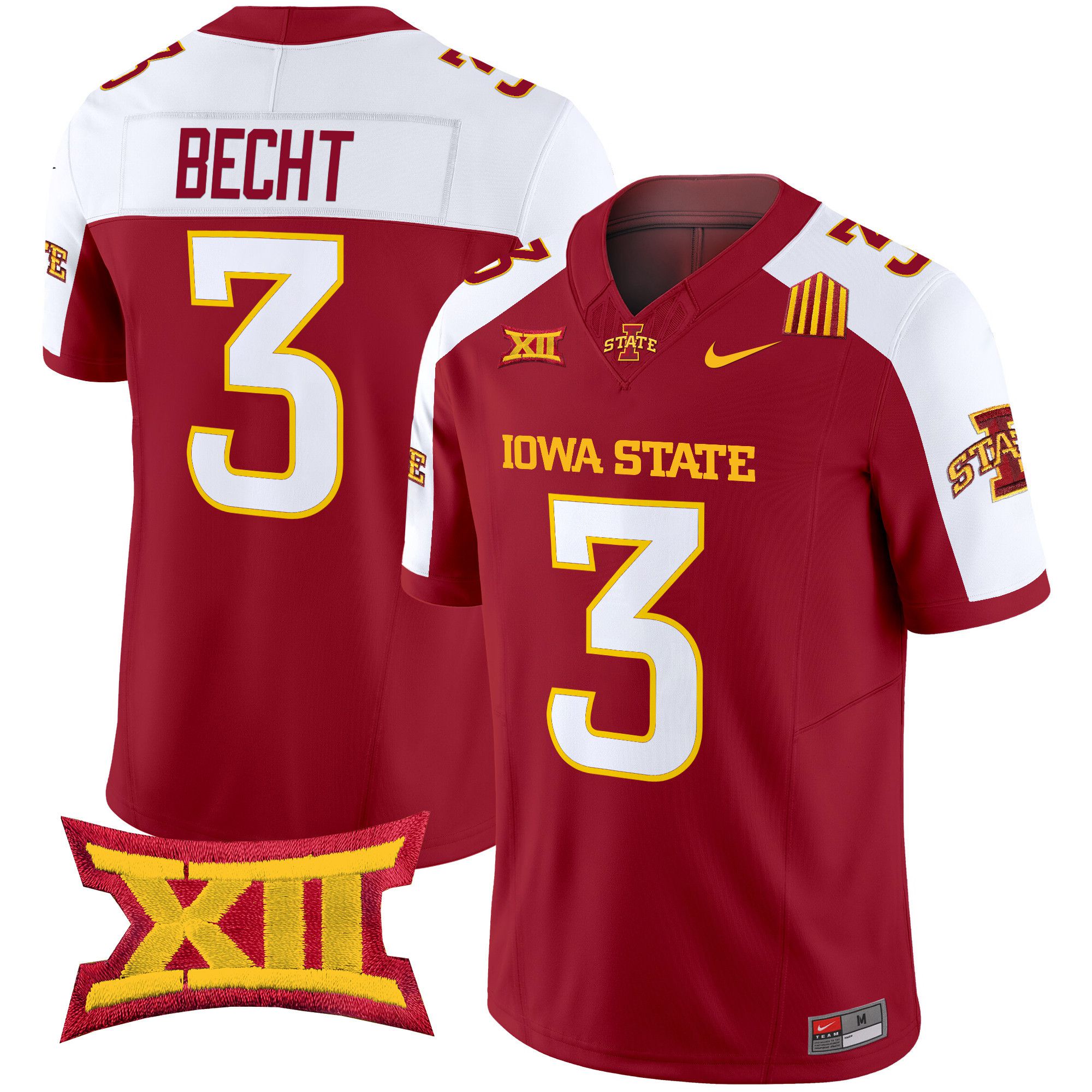Men Iowa State Cyclones #3 Becht Red Nike 2024 Vapor Limited NCAA Jersey->more ncaa teams->NCAA Jersey